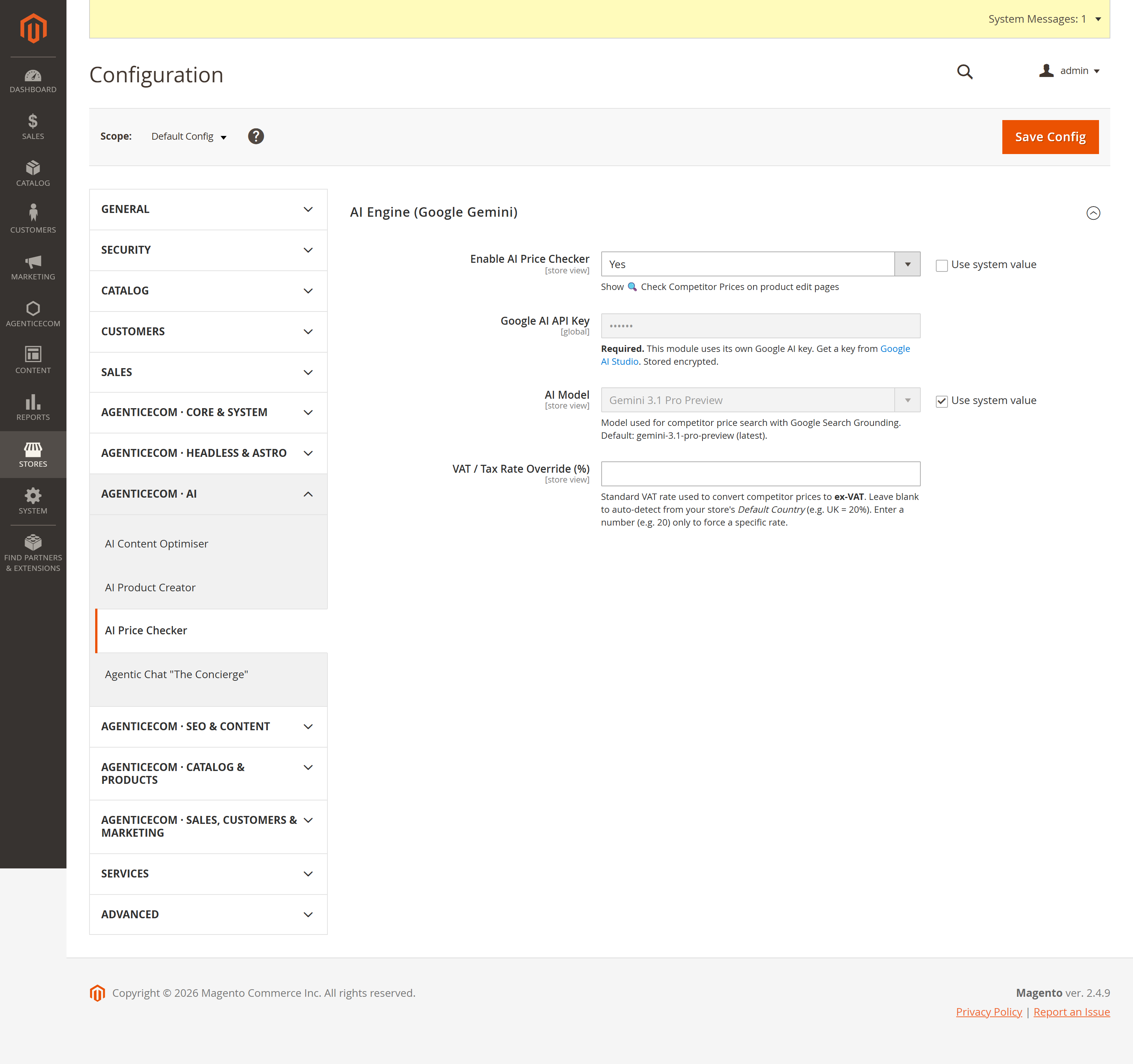 AI Price Checker configuration