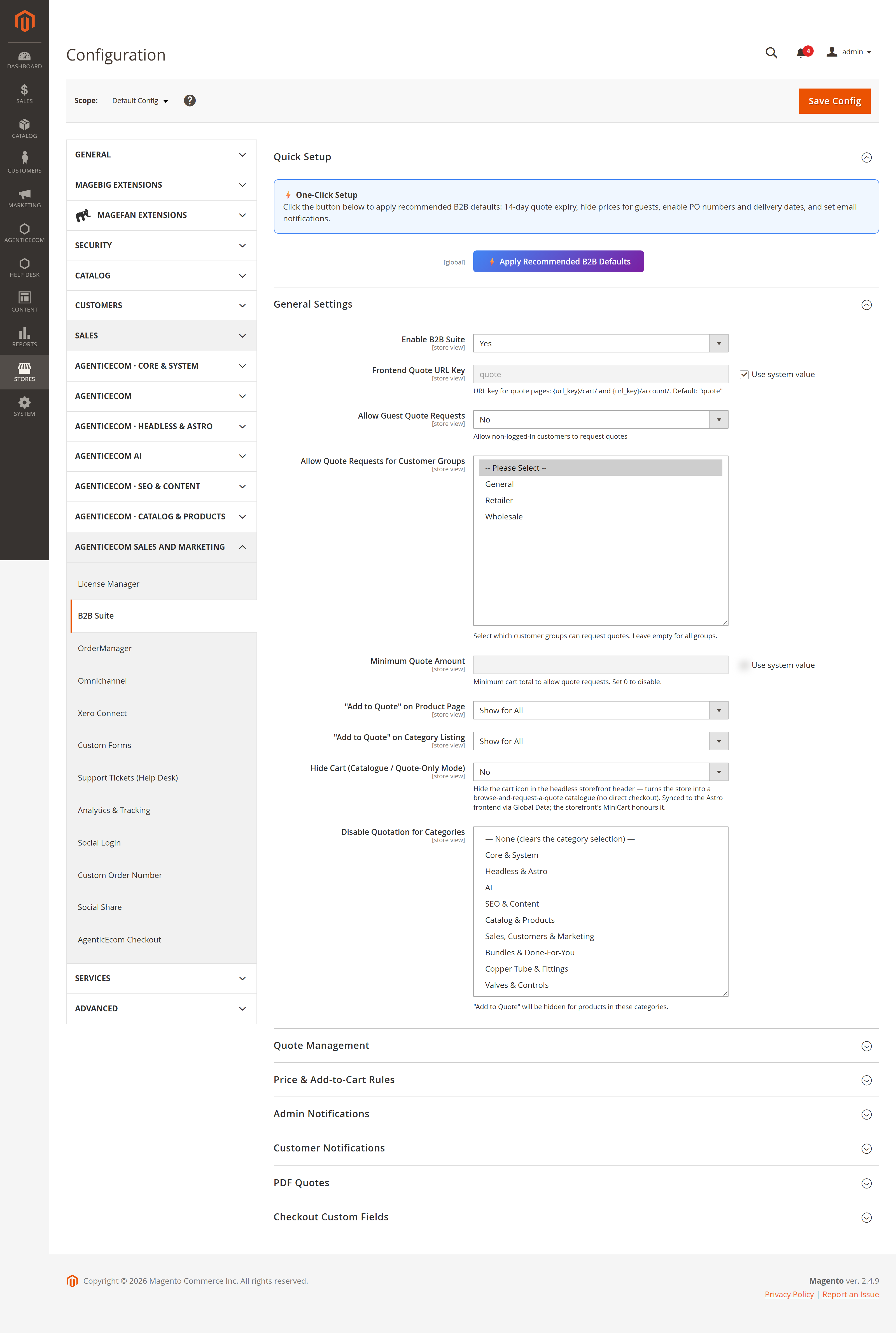 B2B Suite configuration
