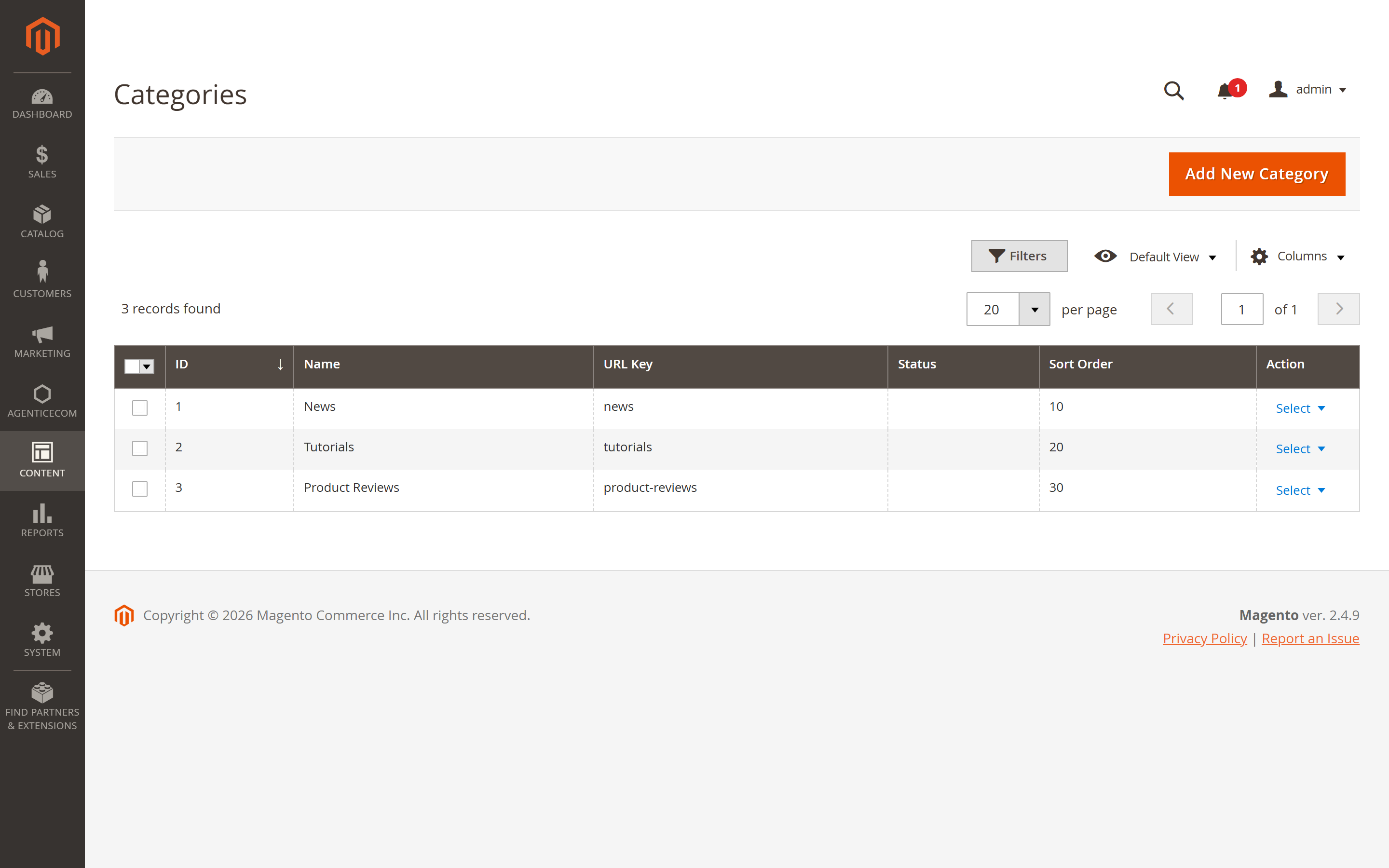 Blog categories grid