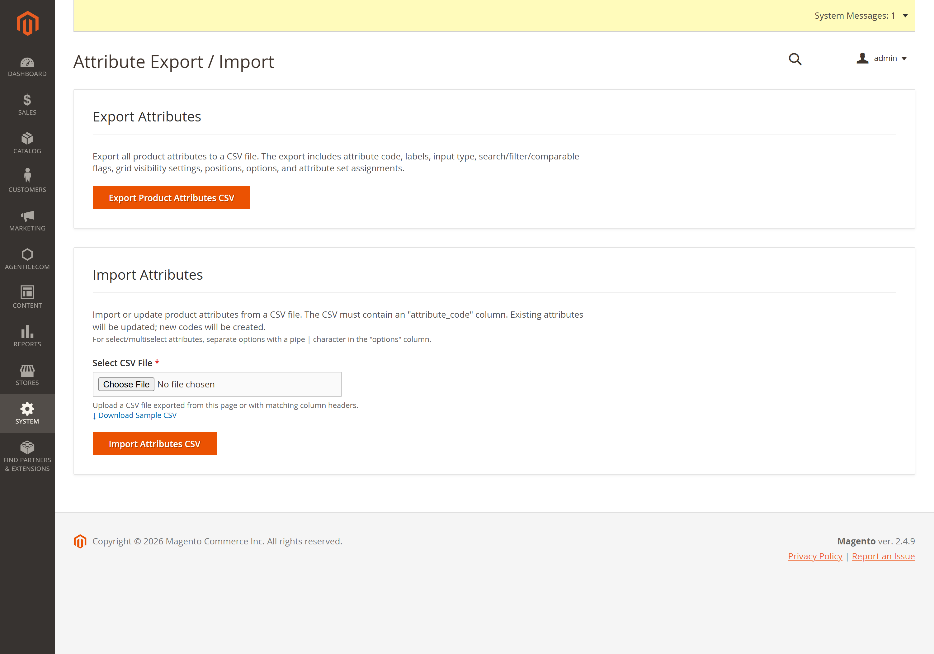 Attribute Import & Export