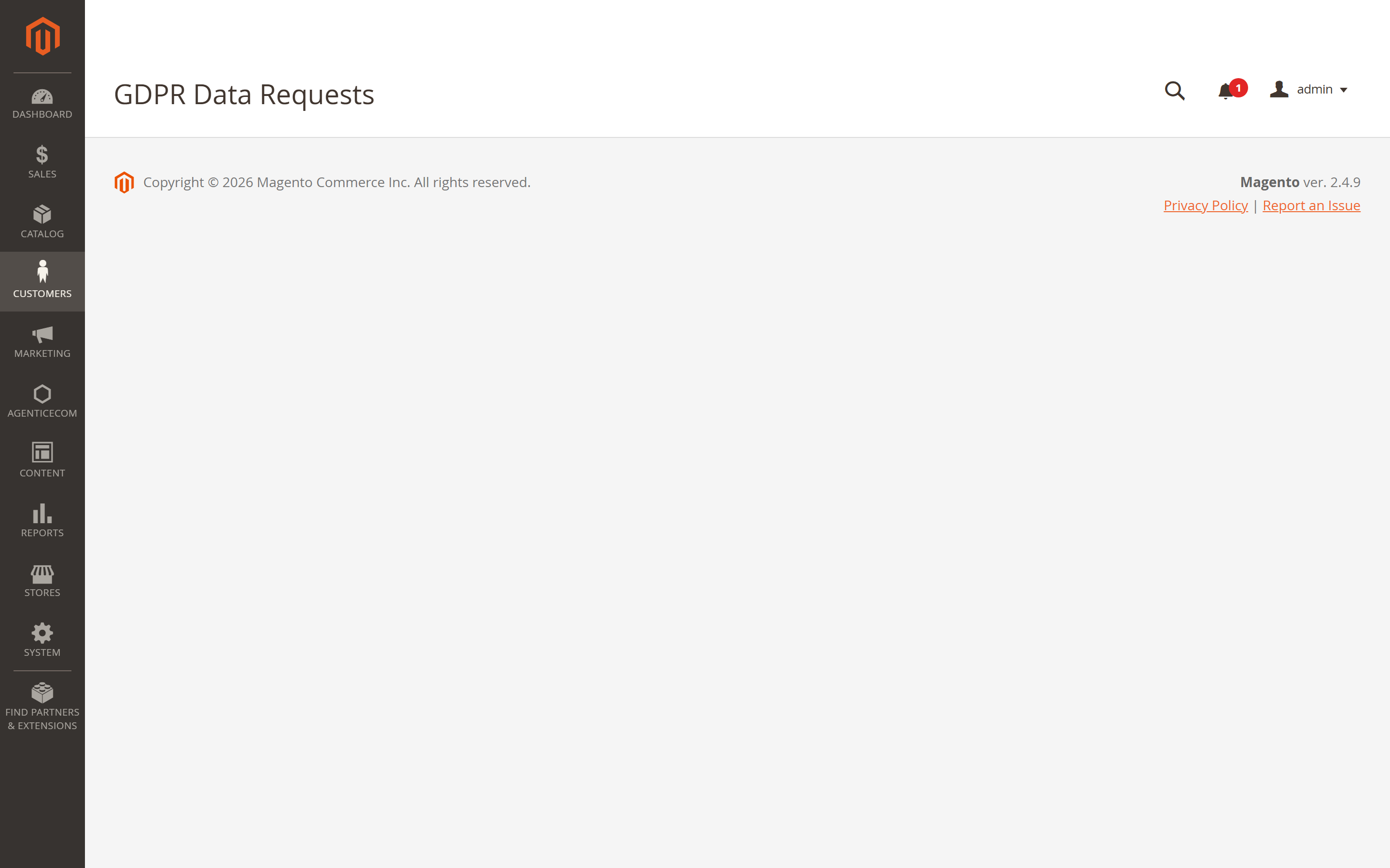 GDPR data-subject requests in the admin